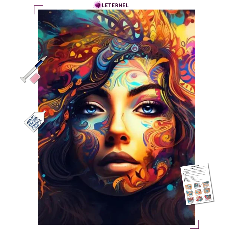 Broderie Diamant - Portrait floral