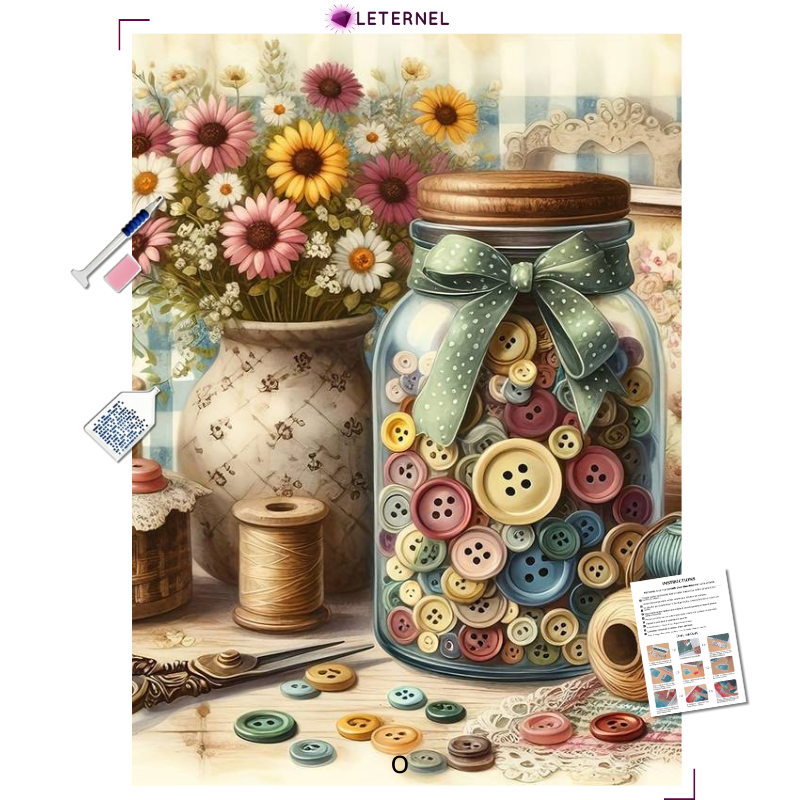 Broderie Diamant - Pot boutons