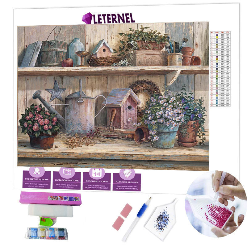 Broderie Diamant - Pots de fleurs