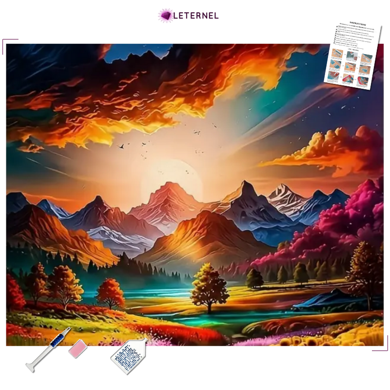 Broderie Diamant - Prairie montagne