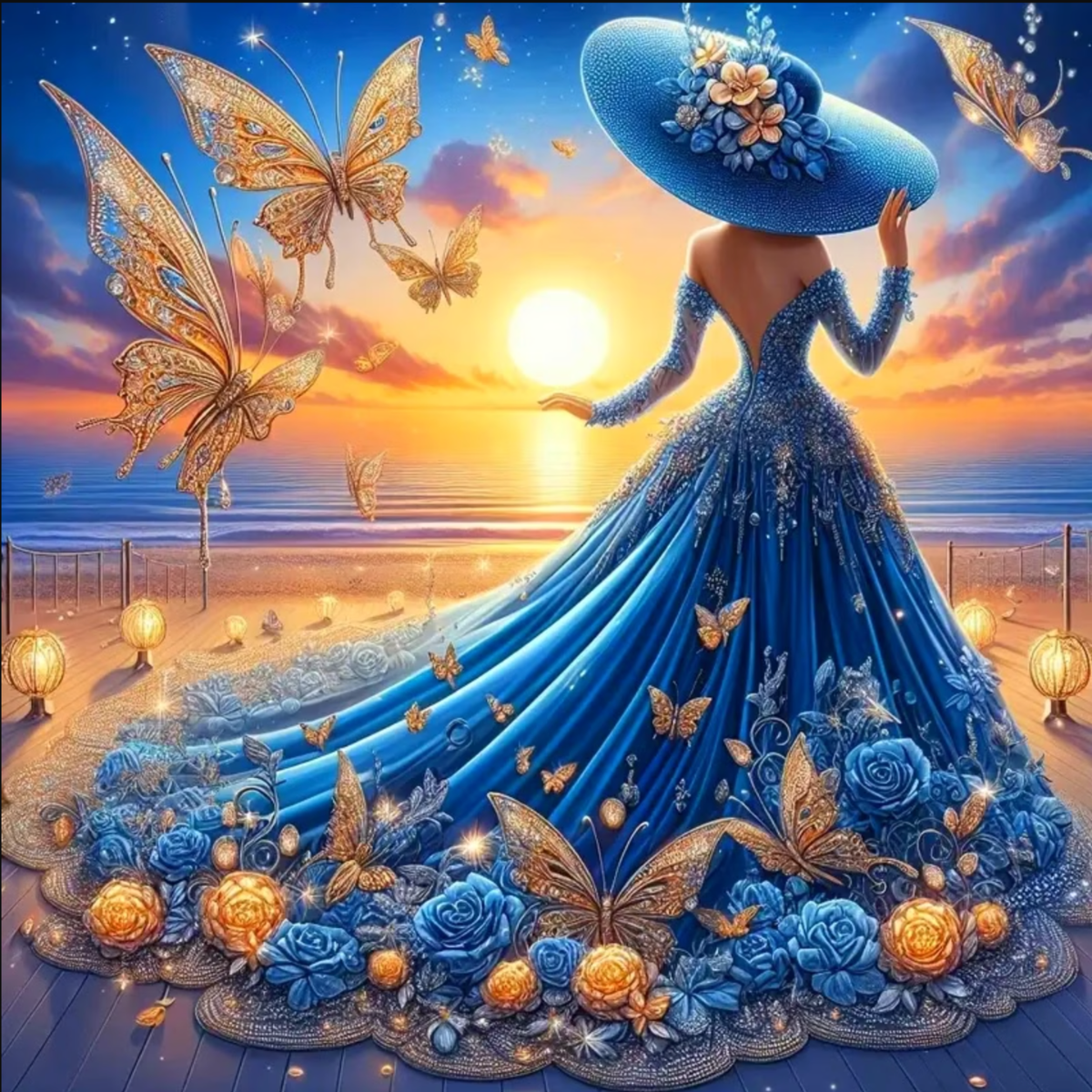 Broderie Diamant - Princesse papillons
