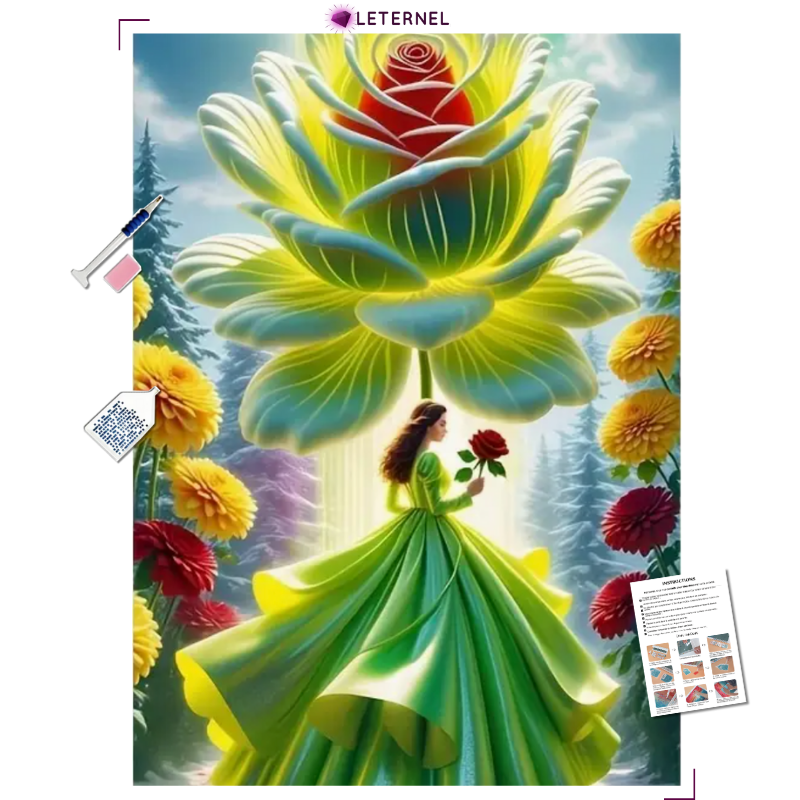 Broderie Diamant - Princesse rose