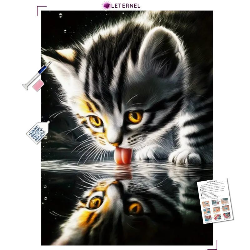 Broderie Diamant - Reflet chaton