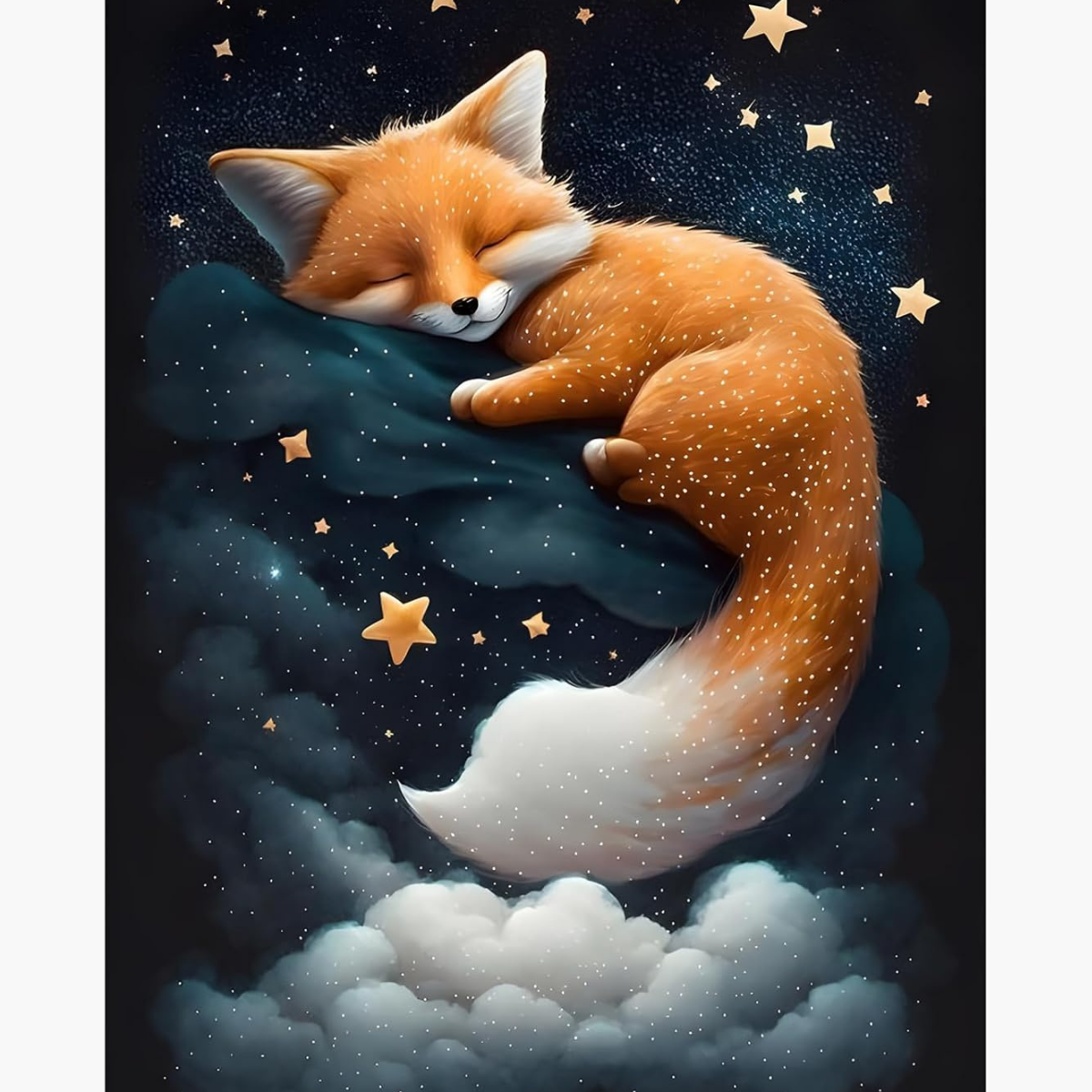 Broderie Diamant - Renard nuage