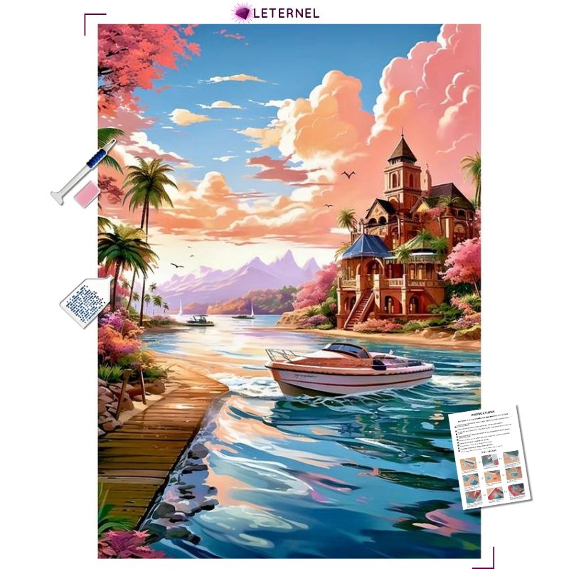 Broderie Diamant - Résidence paradisiaque