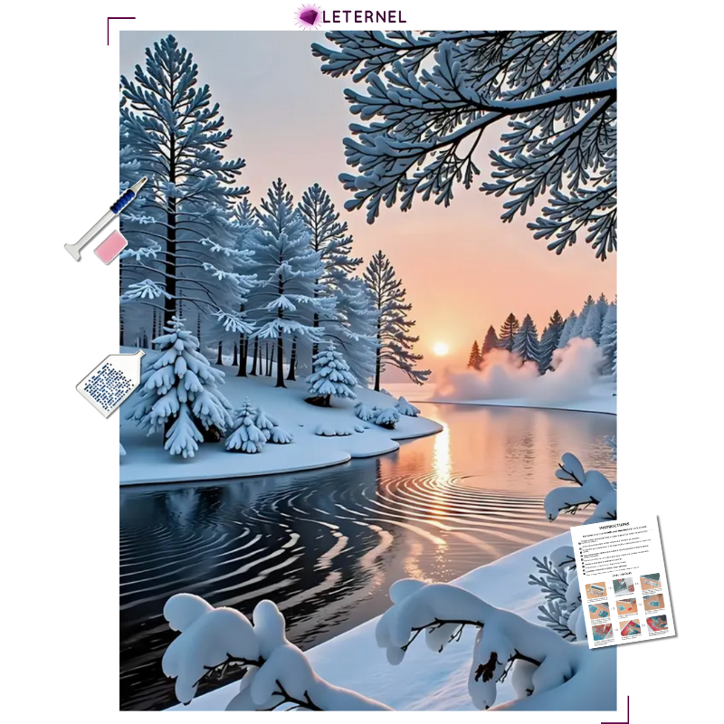 Broderie Diamant - Rivière hiver