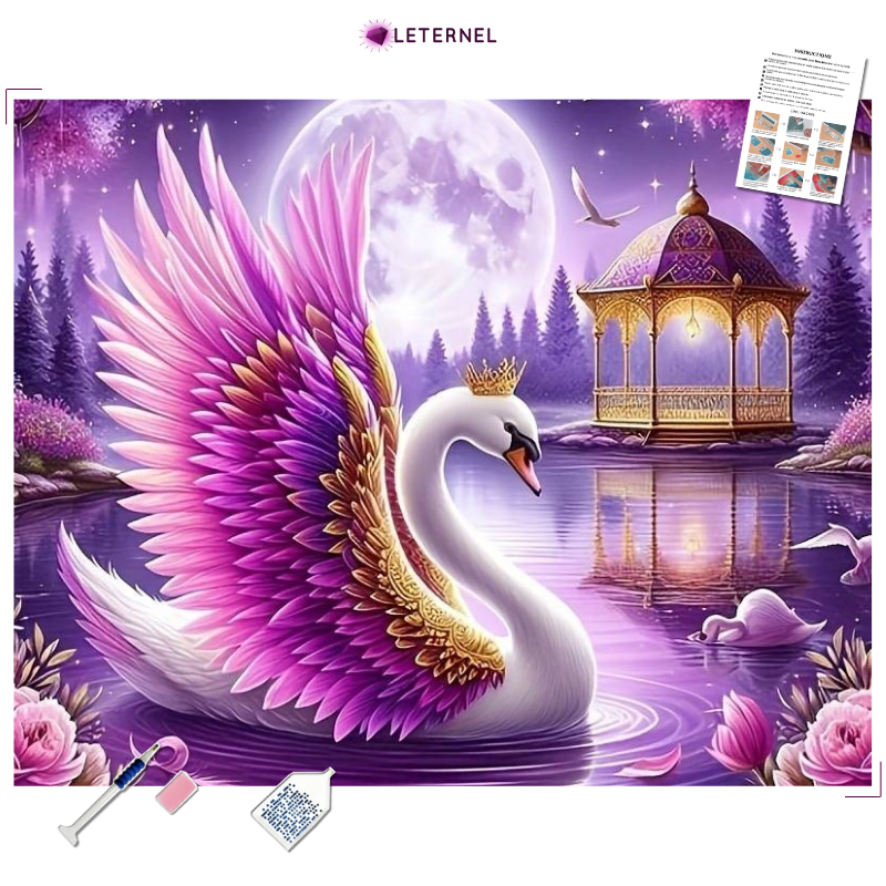 Broderie Diamant - Roi cygne