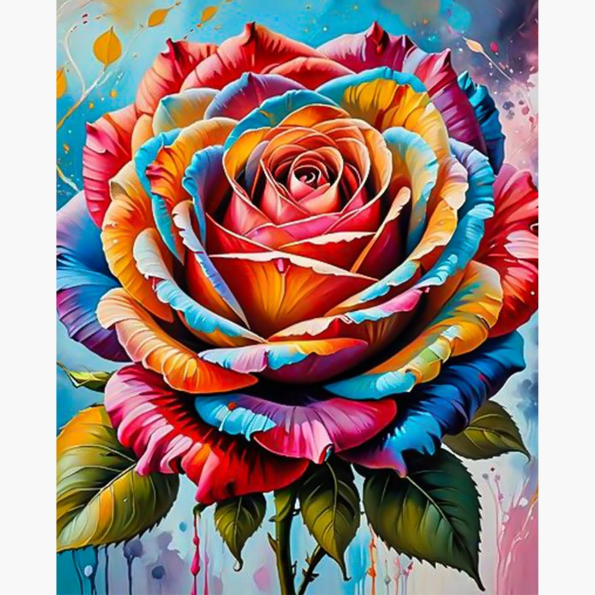 Broderie Diamant - Rose folklore