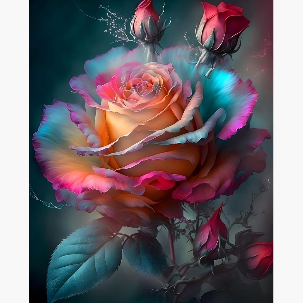 Broderie Diamant - Rose pourpre