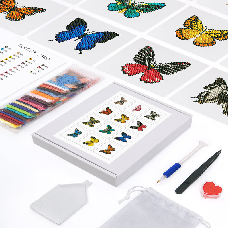 Mini broderie diamant x12 - Papillons