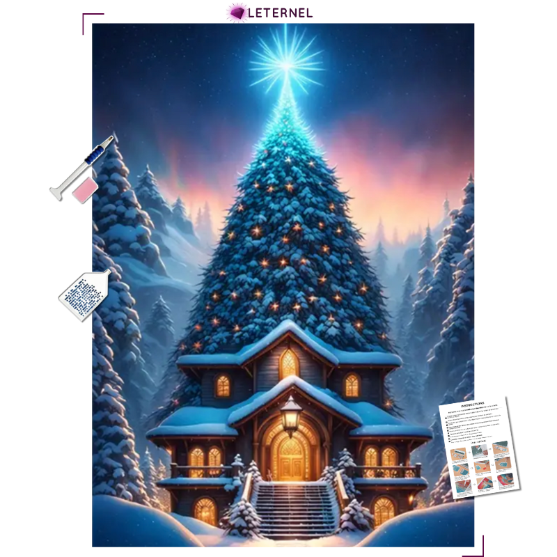 Broderie Diamant - Sapin majestueux