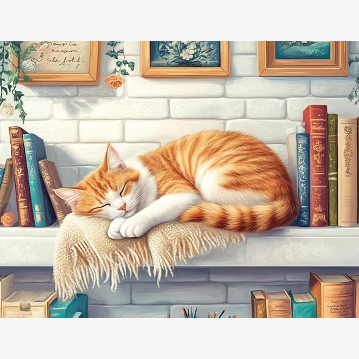 Broderie Diamant - Sieste chat