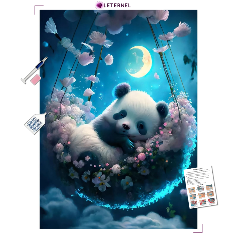 Broderie Diamant - Sieste panda