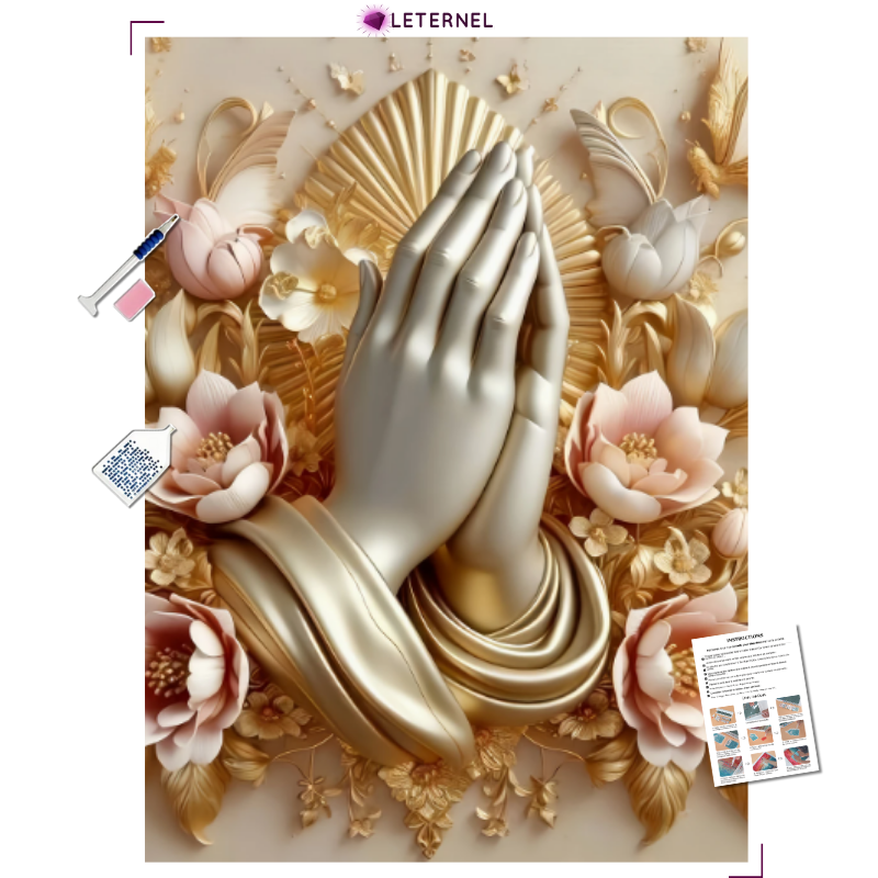 Broderie Diamant - Signe prière