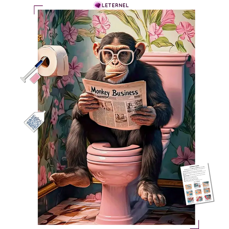 Broderie Diamant - Singe WC