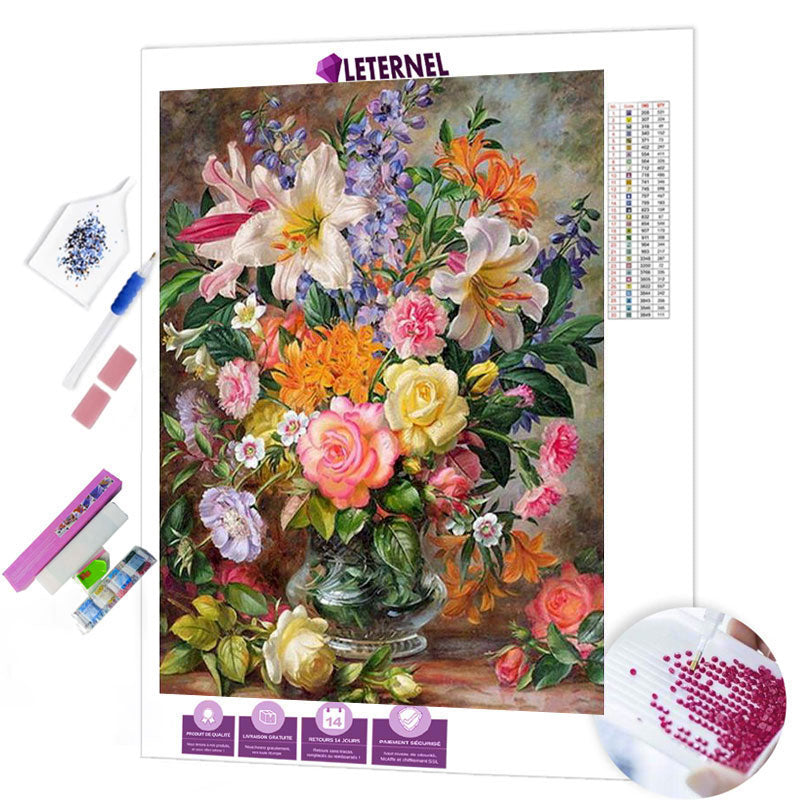Broderie Diamant - Tableau floral