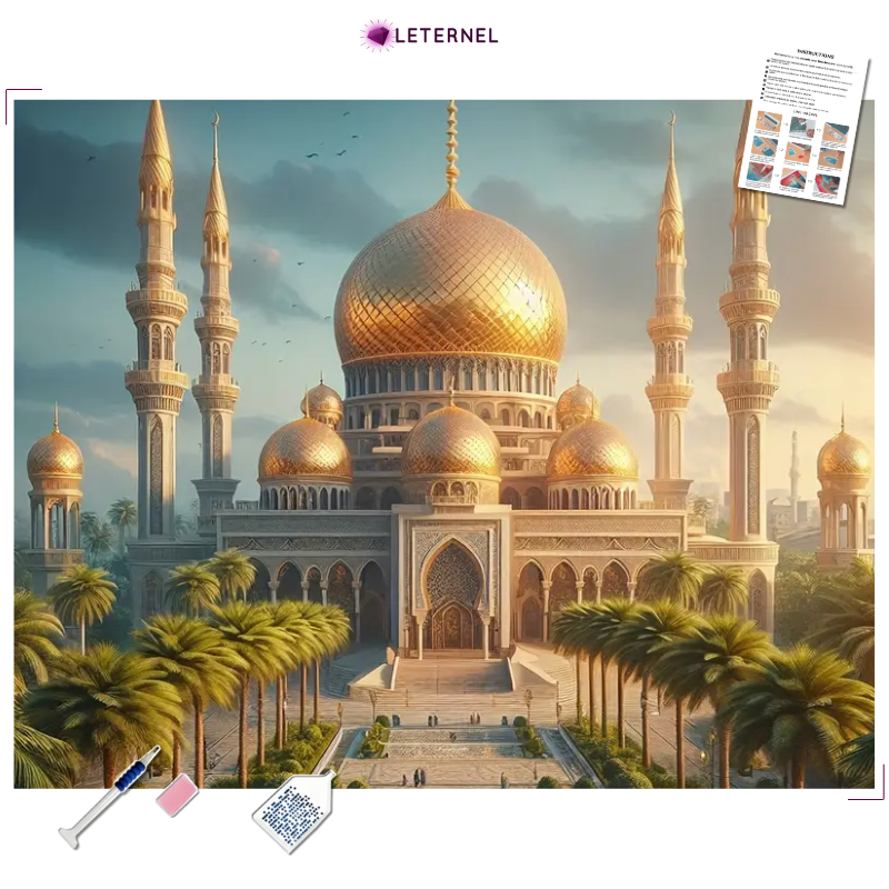 Broderie Diamant - Taj Mahal doré