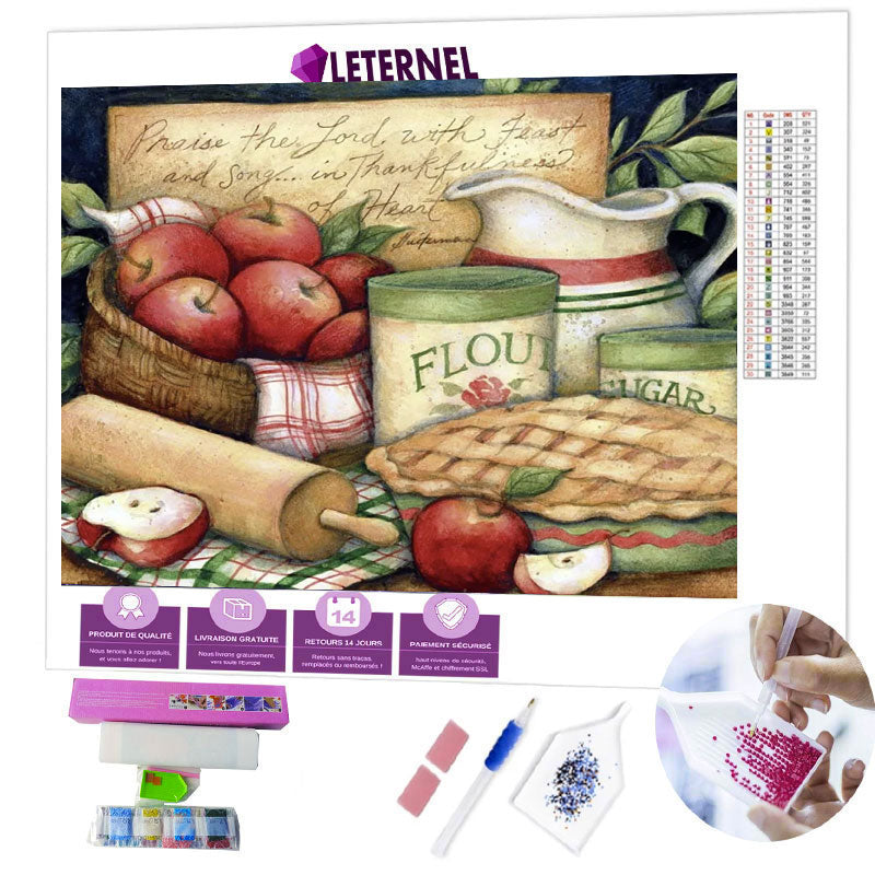 Broderie Diamant - Tarte pomme