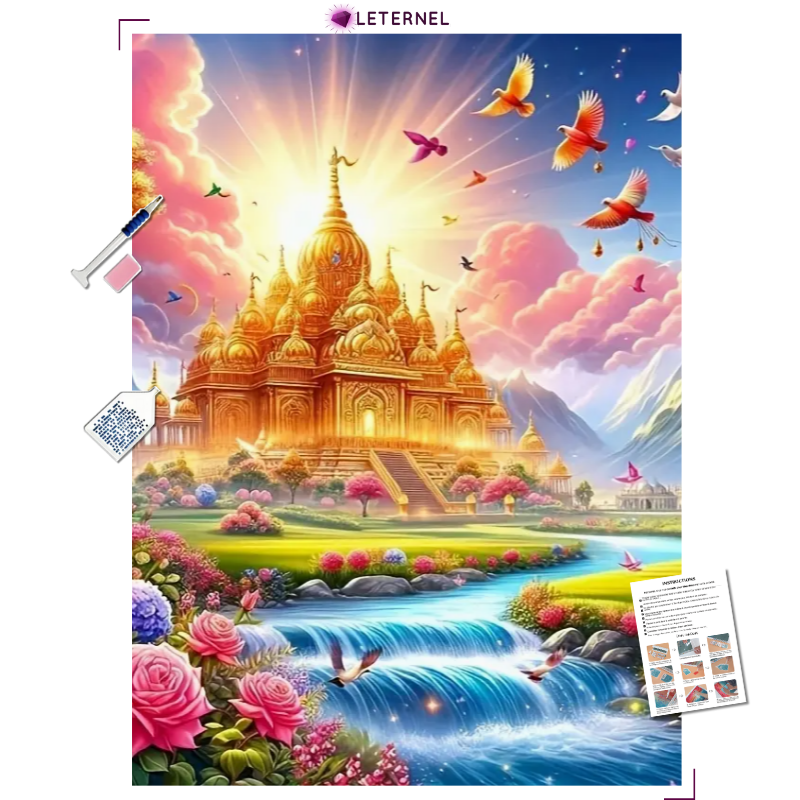 Broderie Diamant - Temple doré