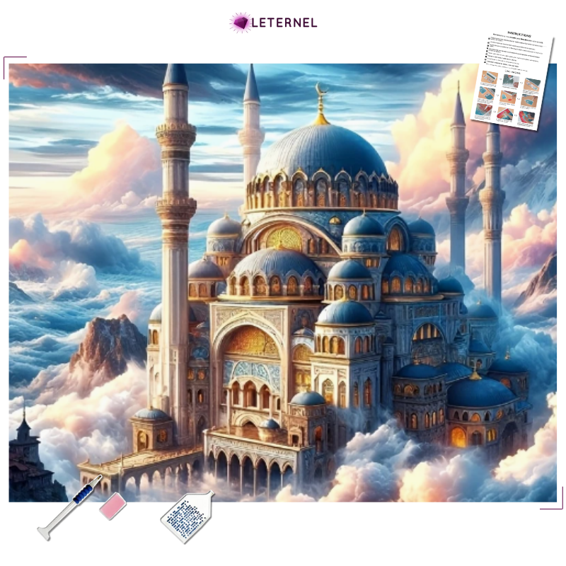 Broderie Diamant - Temple nuage