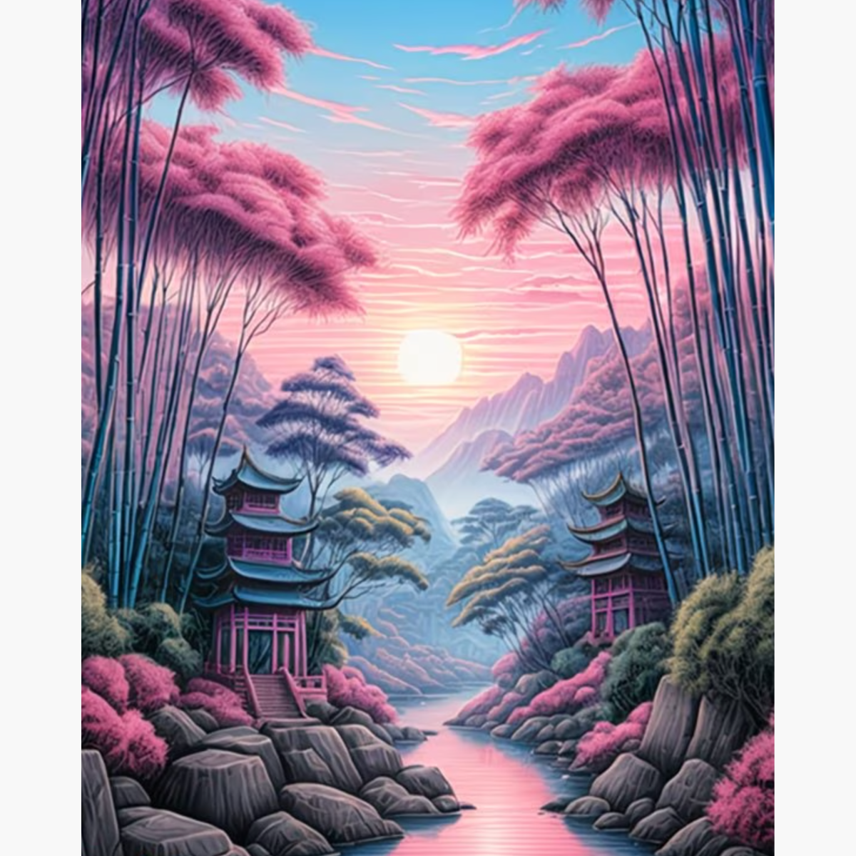 Broderie Diamant - Temples montagne