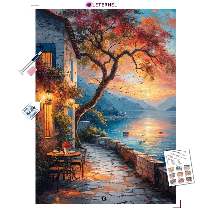 Broderie Diamant - Terrasse fleuve