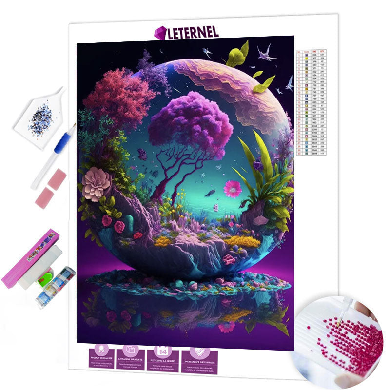 Broderie Diamant - Terre aquatique