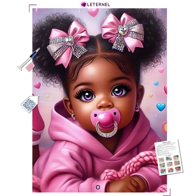 Broderie Diamant - Tétine fillette