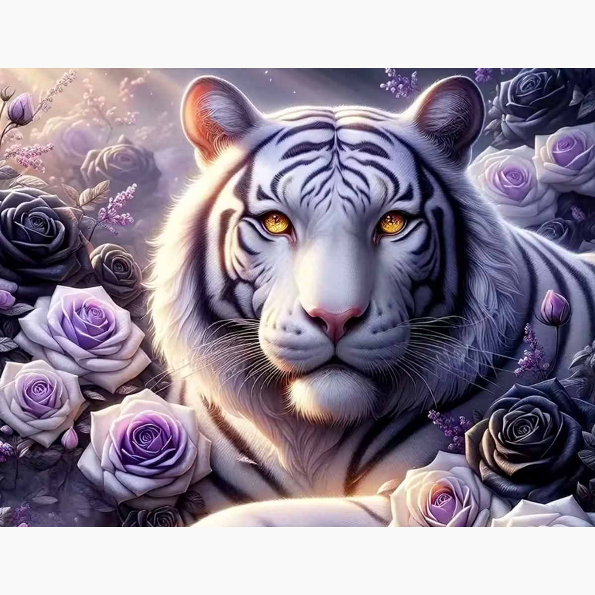 Broderie Diamant - Tigre blanc