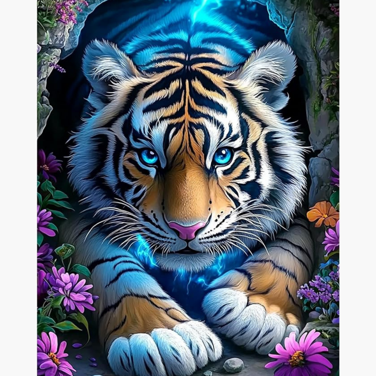 Broderie Diamant - Tigre caverne