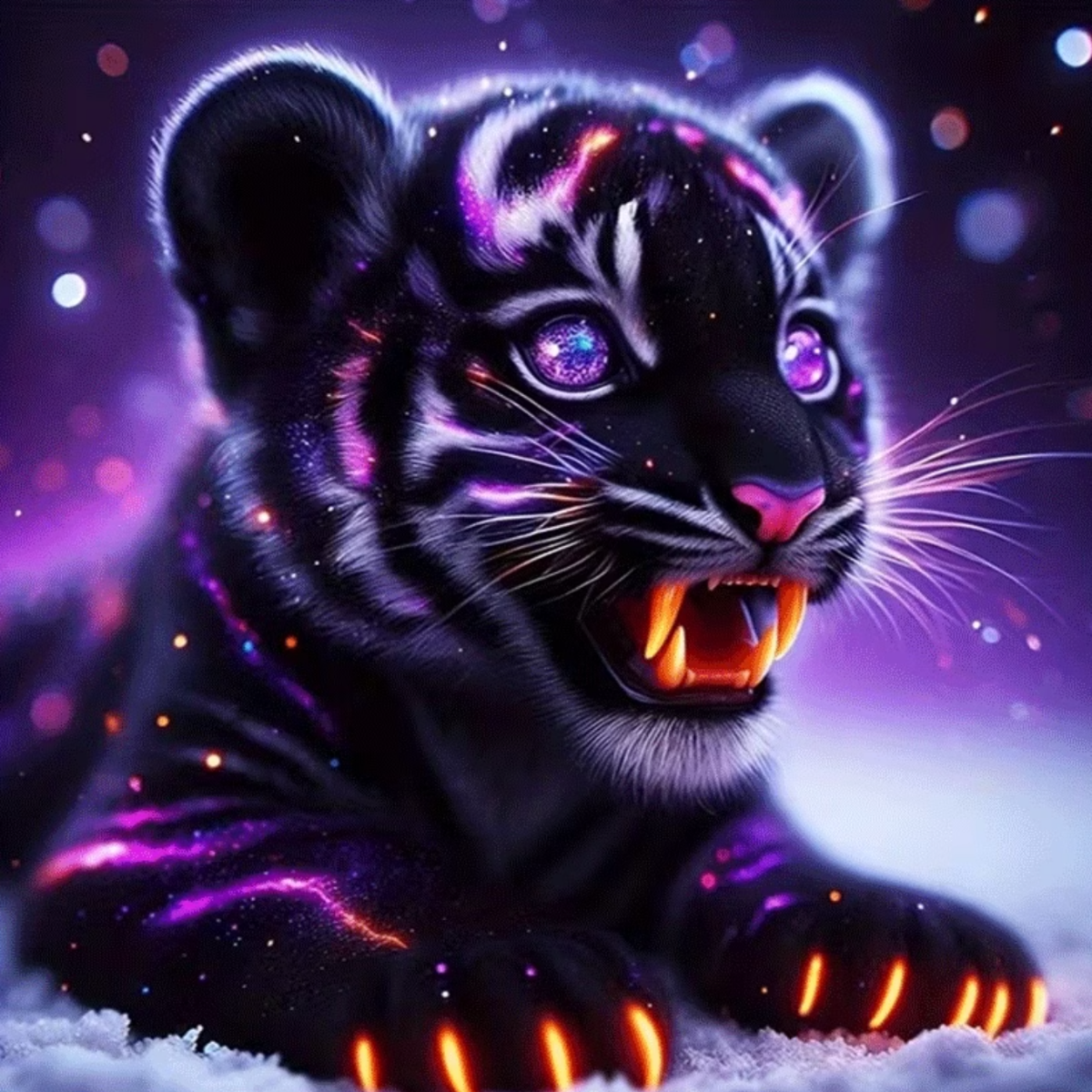 Broderie Diamant - Tigreau fluo