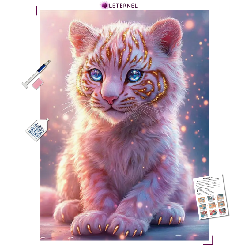 Broderie Diamant - Tigrou rose