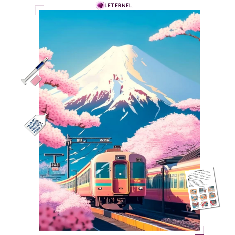 Broderie Diamant - Train Asie