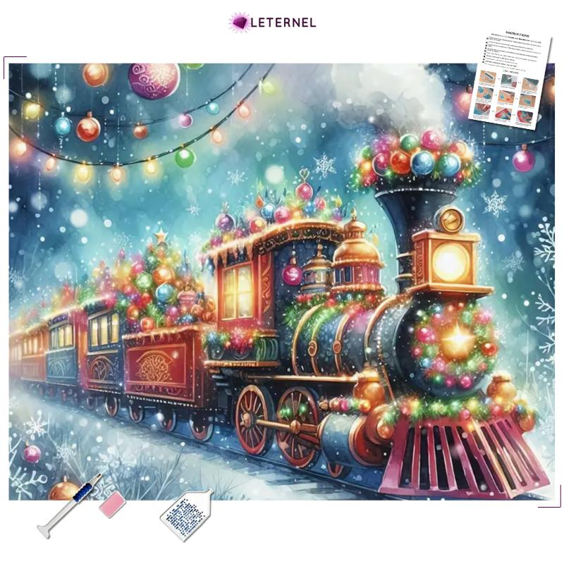 Broderie Diamant - Train de Noël