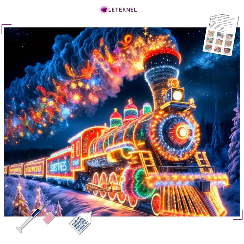 Broderie Diamant - Train de Noël