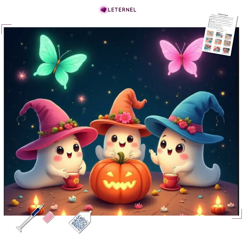 Broderie Diamant - Trio fantômes
