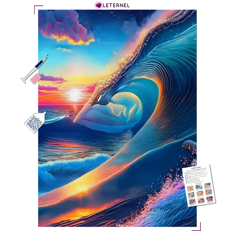 Broderie Diamant - Vague artistique