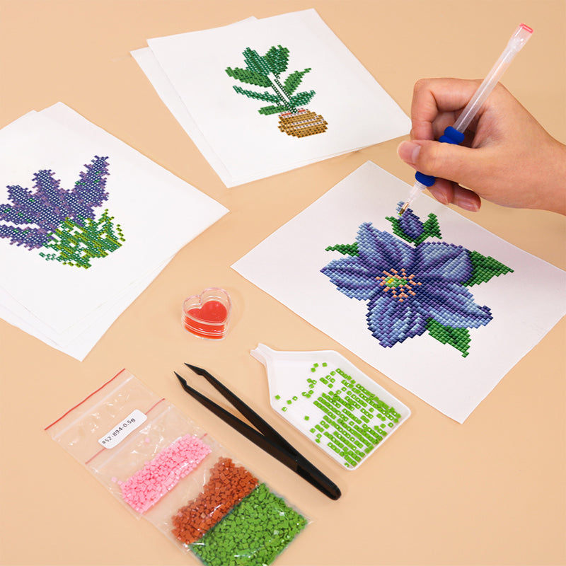 Mini broderie diamant x6 - Plantes