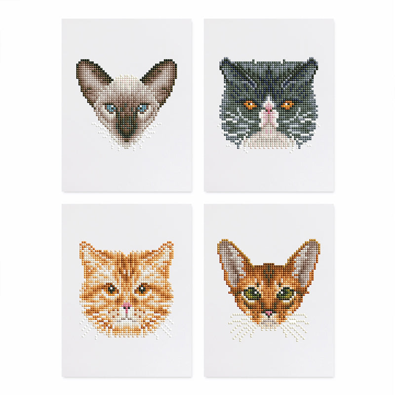 Mini broderie diamant x4 - Chats