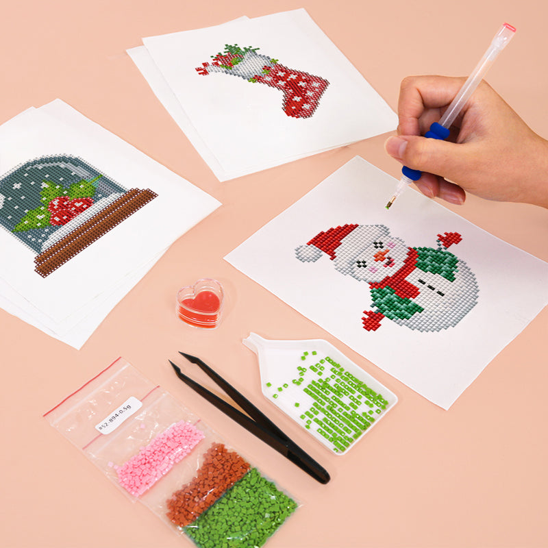 Mini broderie diamant x6 - Éléments Noël