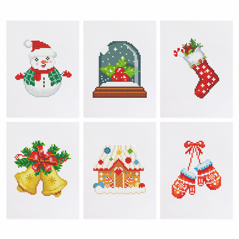 Mini broderie diamant x6 - Éléments Noël
