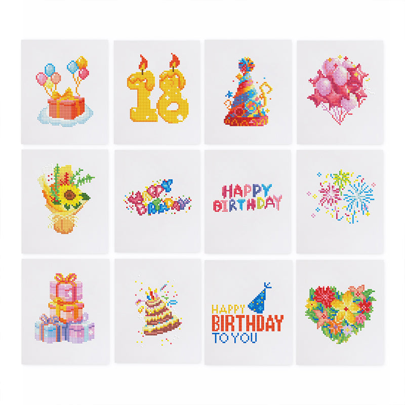 Mini broderie diamant x12 - Anniversaire