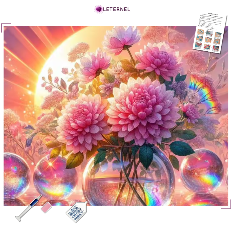 Broderie Diamant - Vase bulles