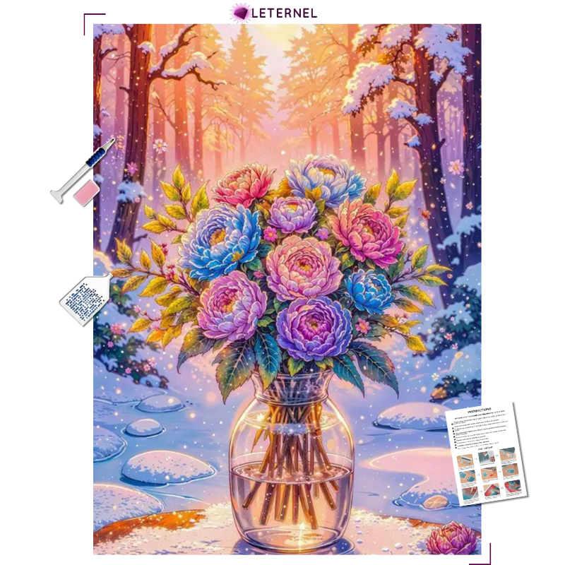 Broderie Diamant - Vase hiver