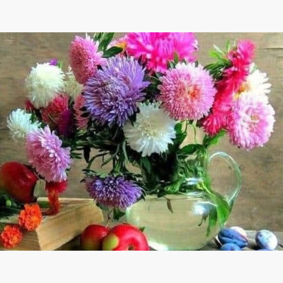 Broderie Diamant - Vase Chrysanthème