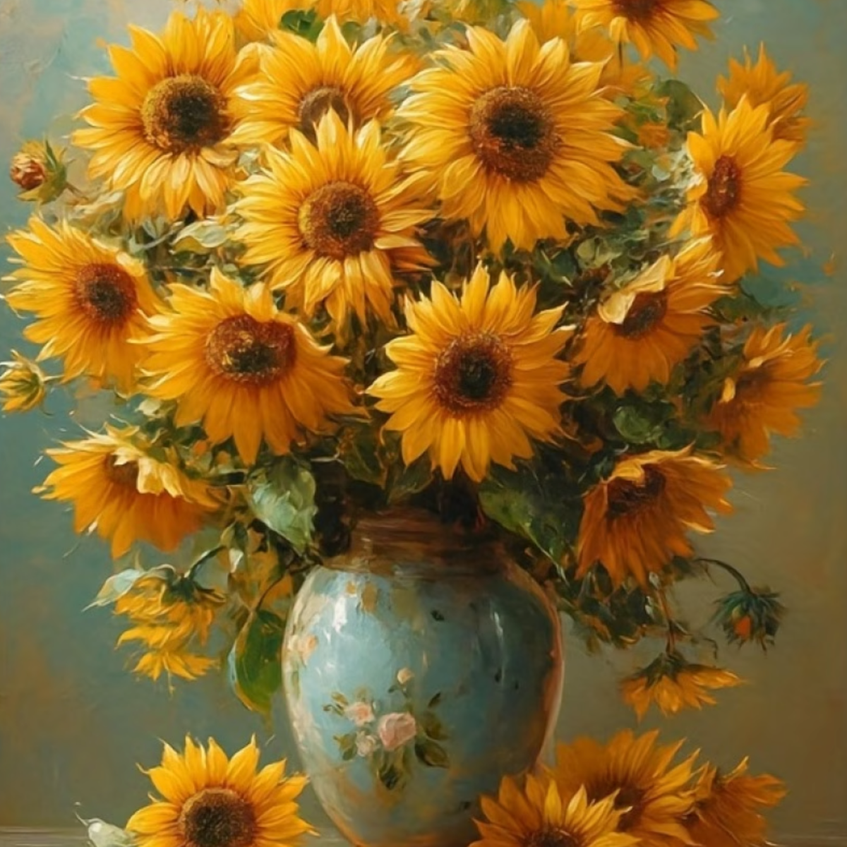 Broderie Diamant - Vase tournesols