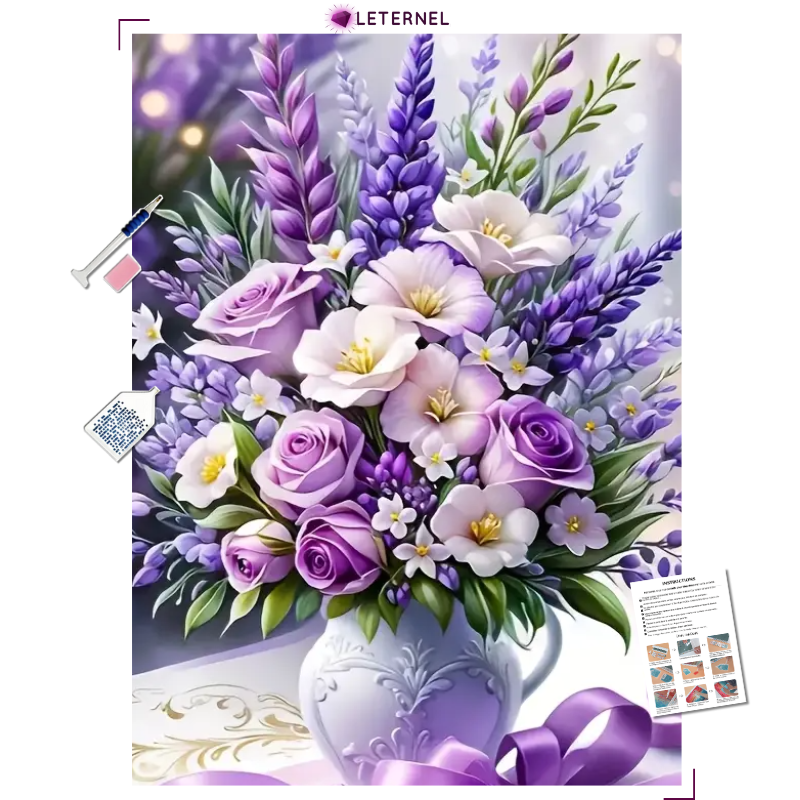 Broderie Diamant - Vase violet