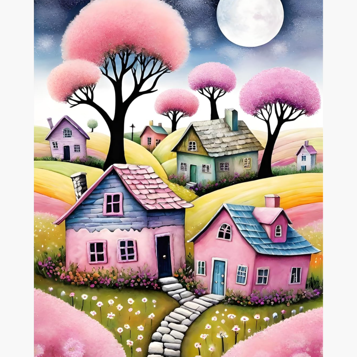 Broderie Diamant Village champ – Kit complet broderie diamant | LETERNEL