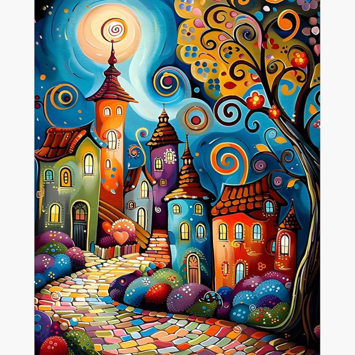 Kit Diamond Painting – Village mosaïque | LETERNEL