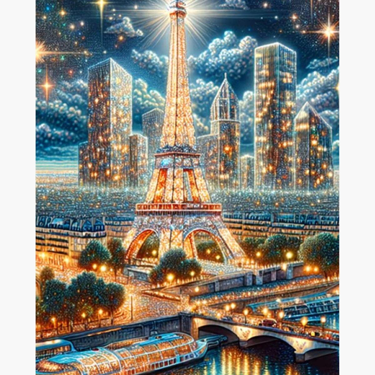 Broderie Diamant - Ville lumière